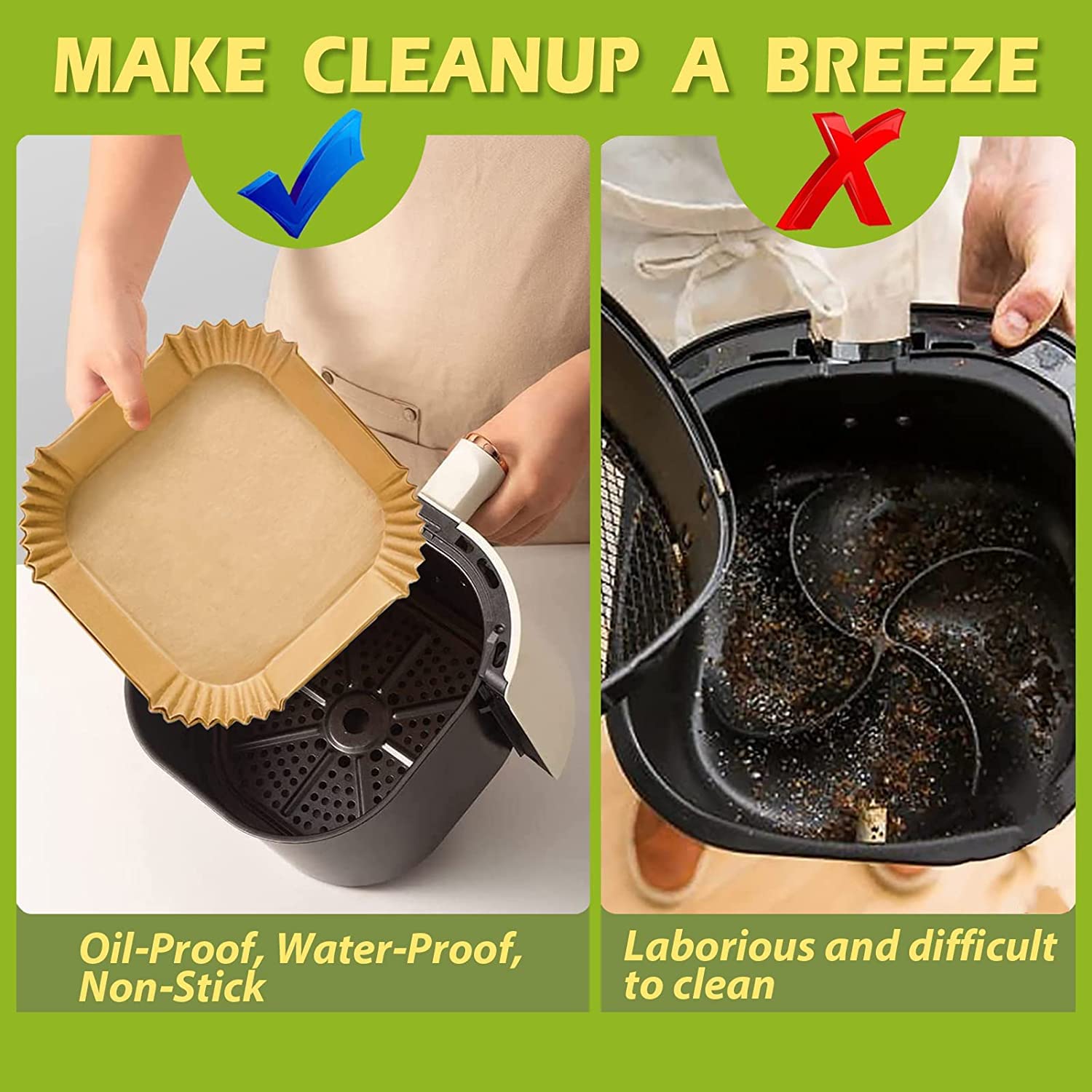ZOWVAAM disposable parchment liner in 10-inch size for clean cooking.