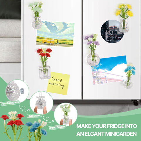 Zoyvux office and kitchen mini vase magnets decorate metal surfaces