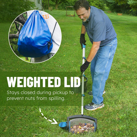 Zozen Nut Gatherer featuring telescopic height adjustment for all user heights