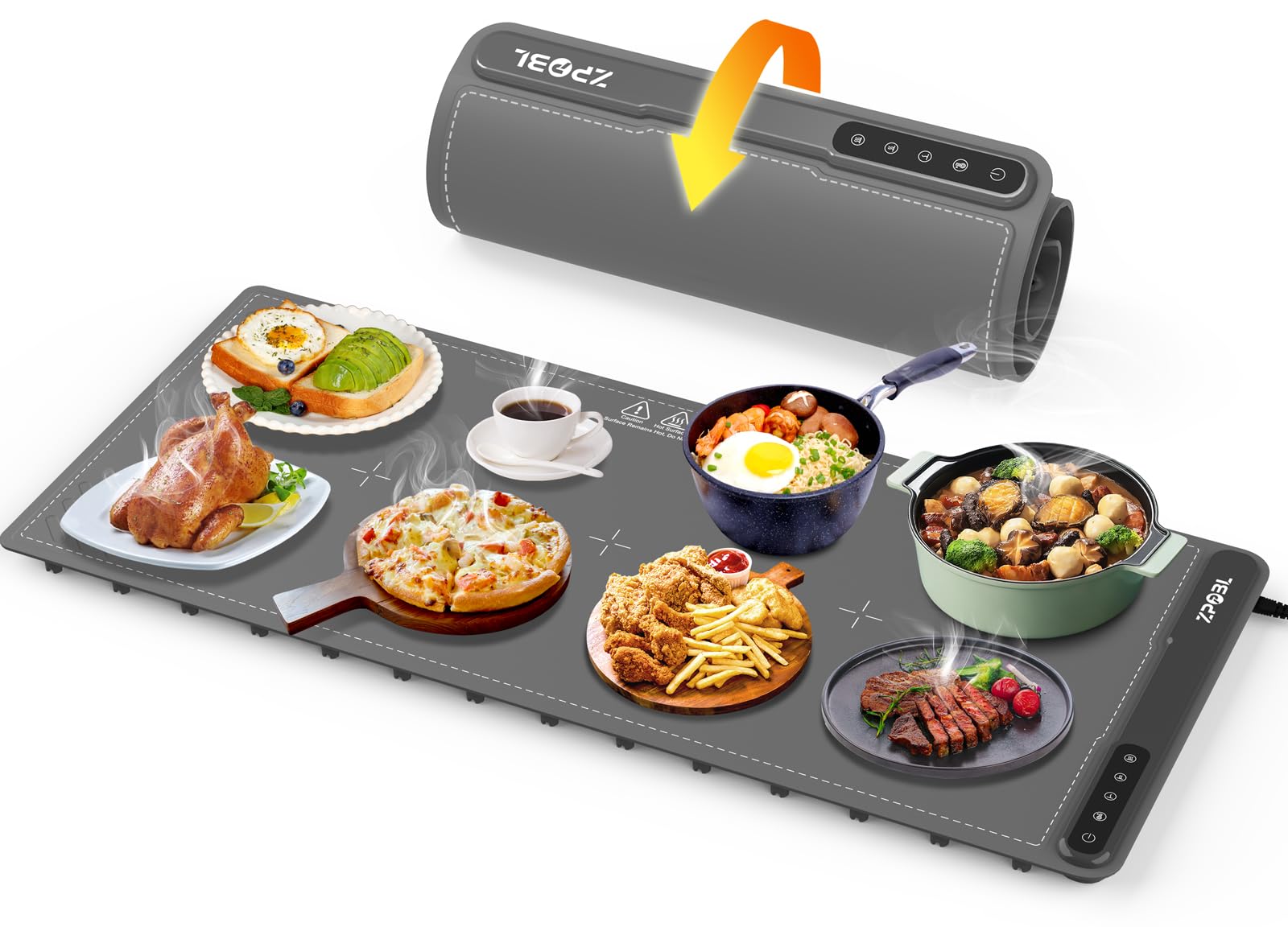 ZPPBL warming mat full-surface heating keeps dishes evenly warm for gatherings