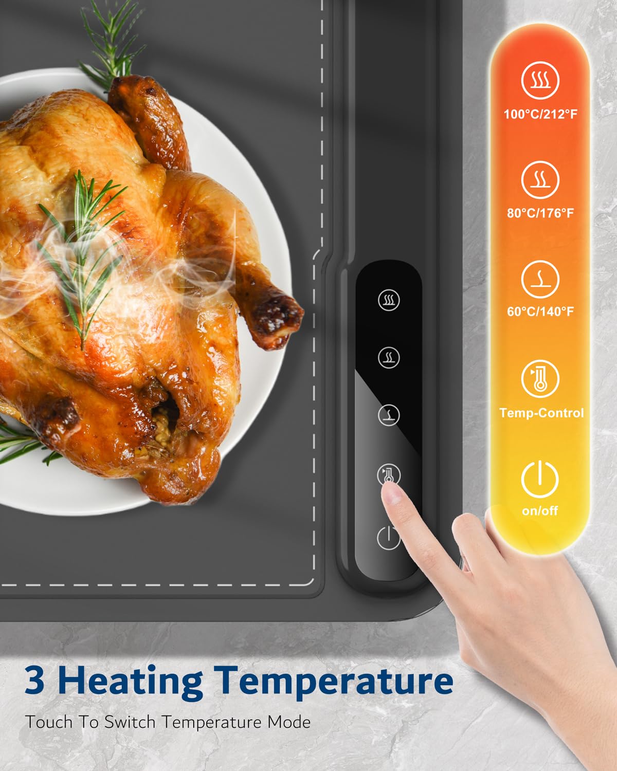 ZPPBL warming mat rapid-heat design reaches temperature quickly for serving