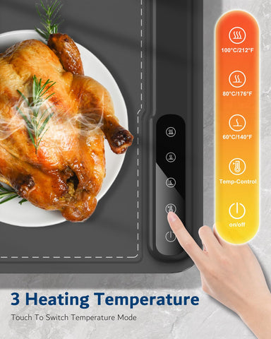 ZPPBL warming mat rapid-heat design reaches temperature quickly for serving