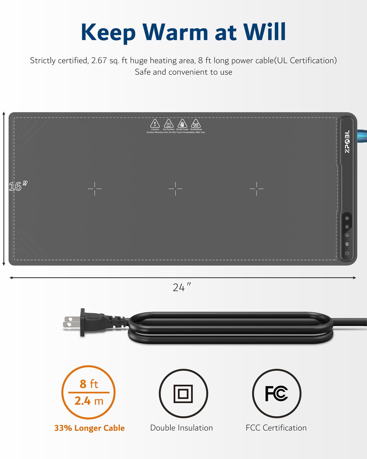 ZPPBL warming mat three-level temperature control for precise warming