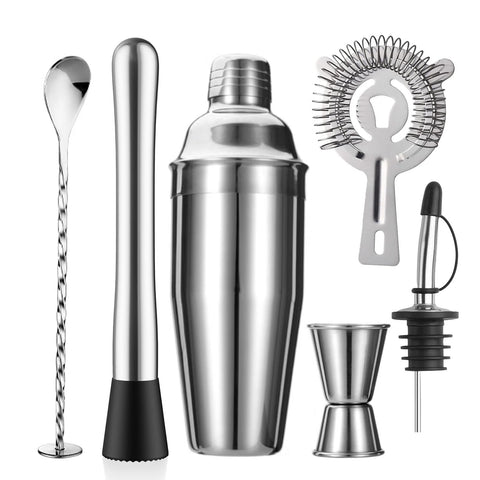 ZPUFAW 6-piece cocktail shaker set with 24oz shaker for crowd-pleasing mixed drinks