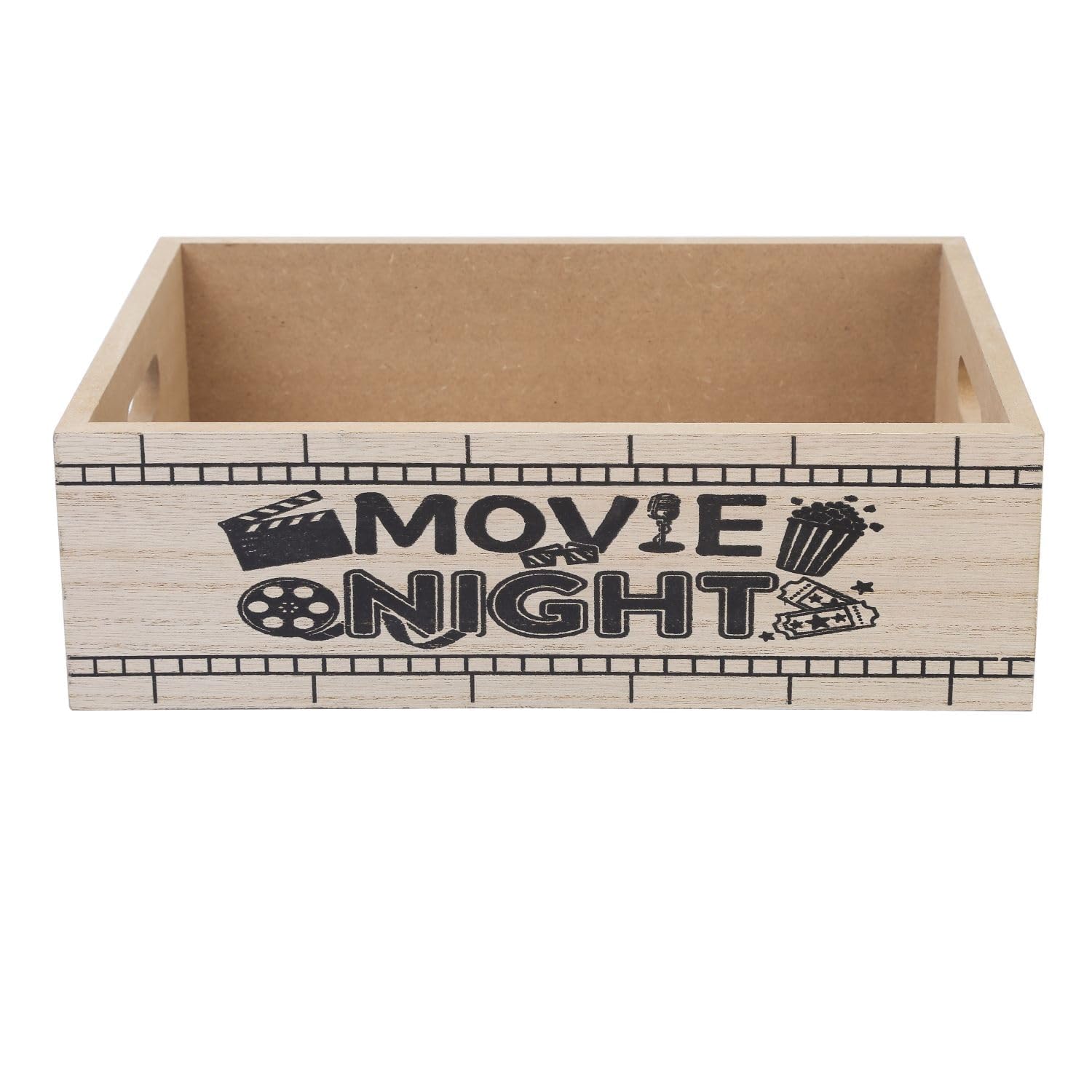 ZQUDBF durable wooden popcorn bucket organizer for movie nights