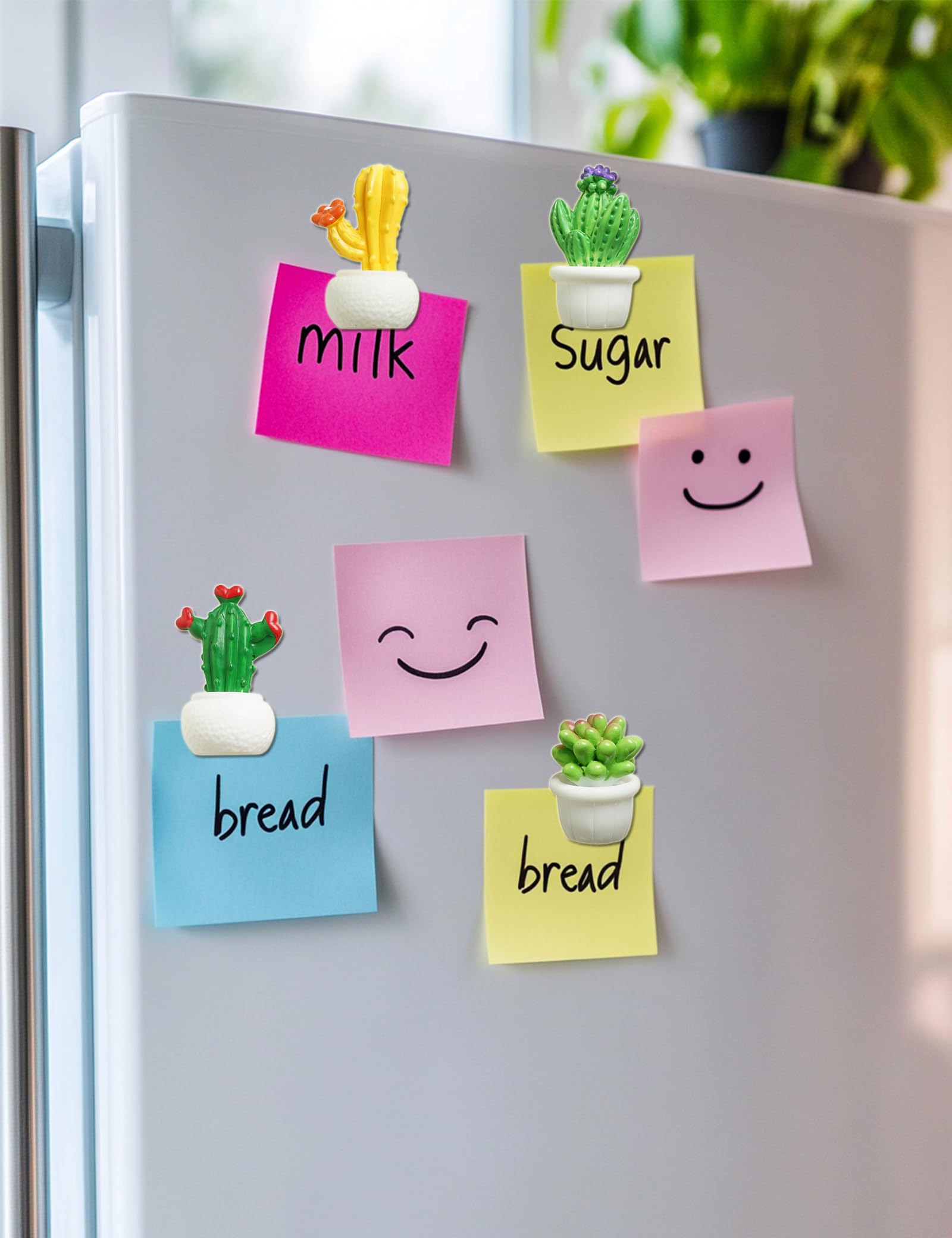 Zreal Cactus Magnets securely hold invitations and cards.