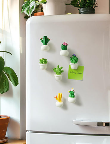 Zreal Cactus Magnets suit office, kitchen, and lockers.
