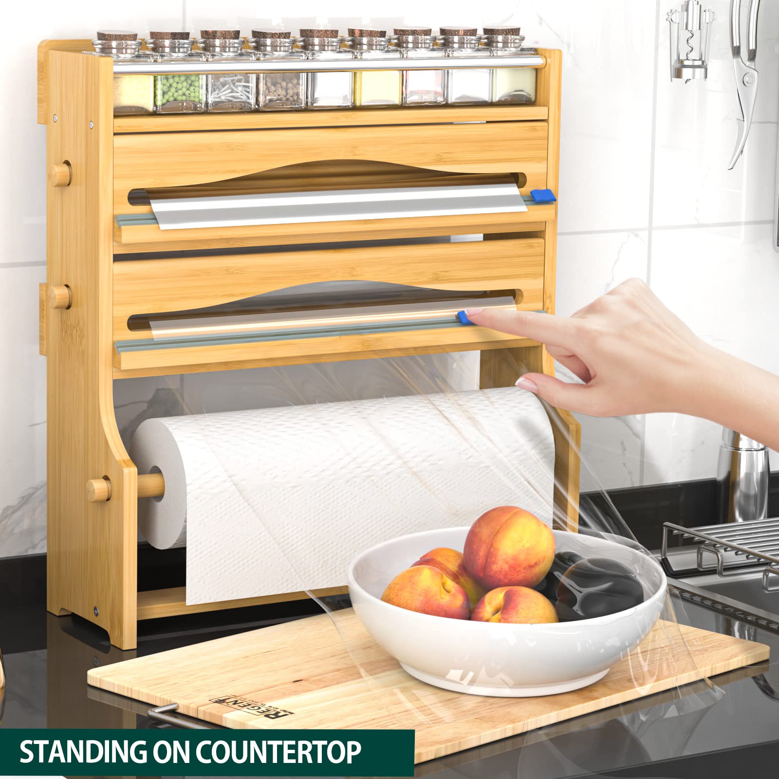 Zri Bamboo parchment and foil dispenser with smooth cuts for clean edges