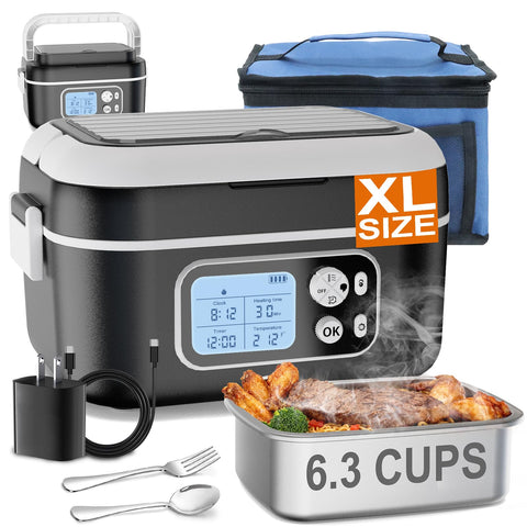 ZRYBOMY 6.3-cup cordless lunchbox showcases compact design for on-the-go hot meals.