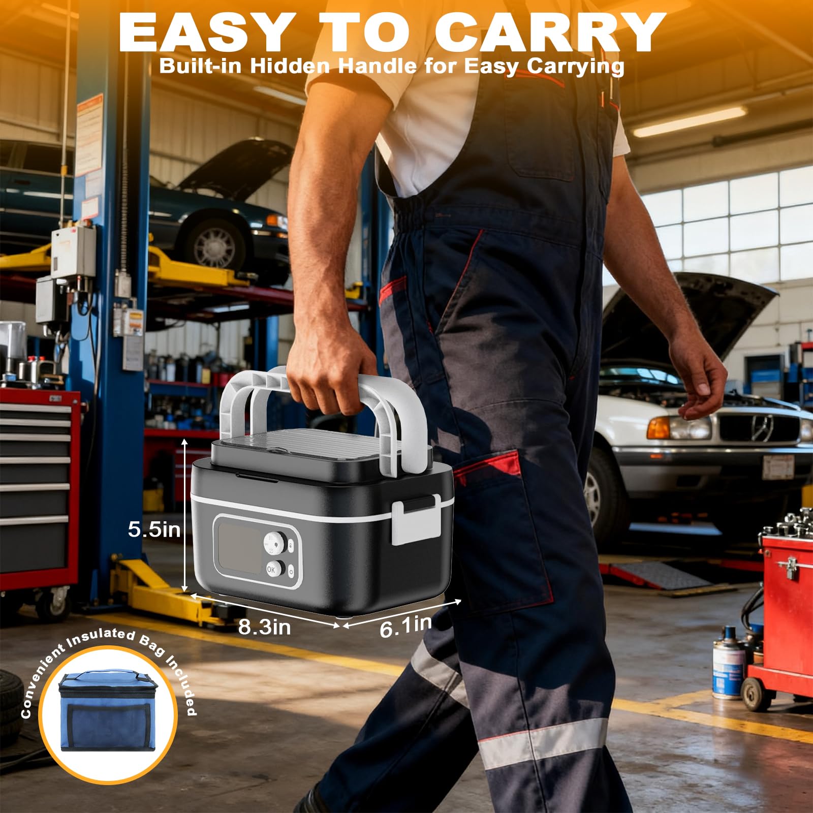 ZRYBOMY use scenario in car or office for hot meals.