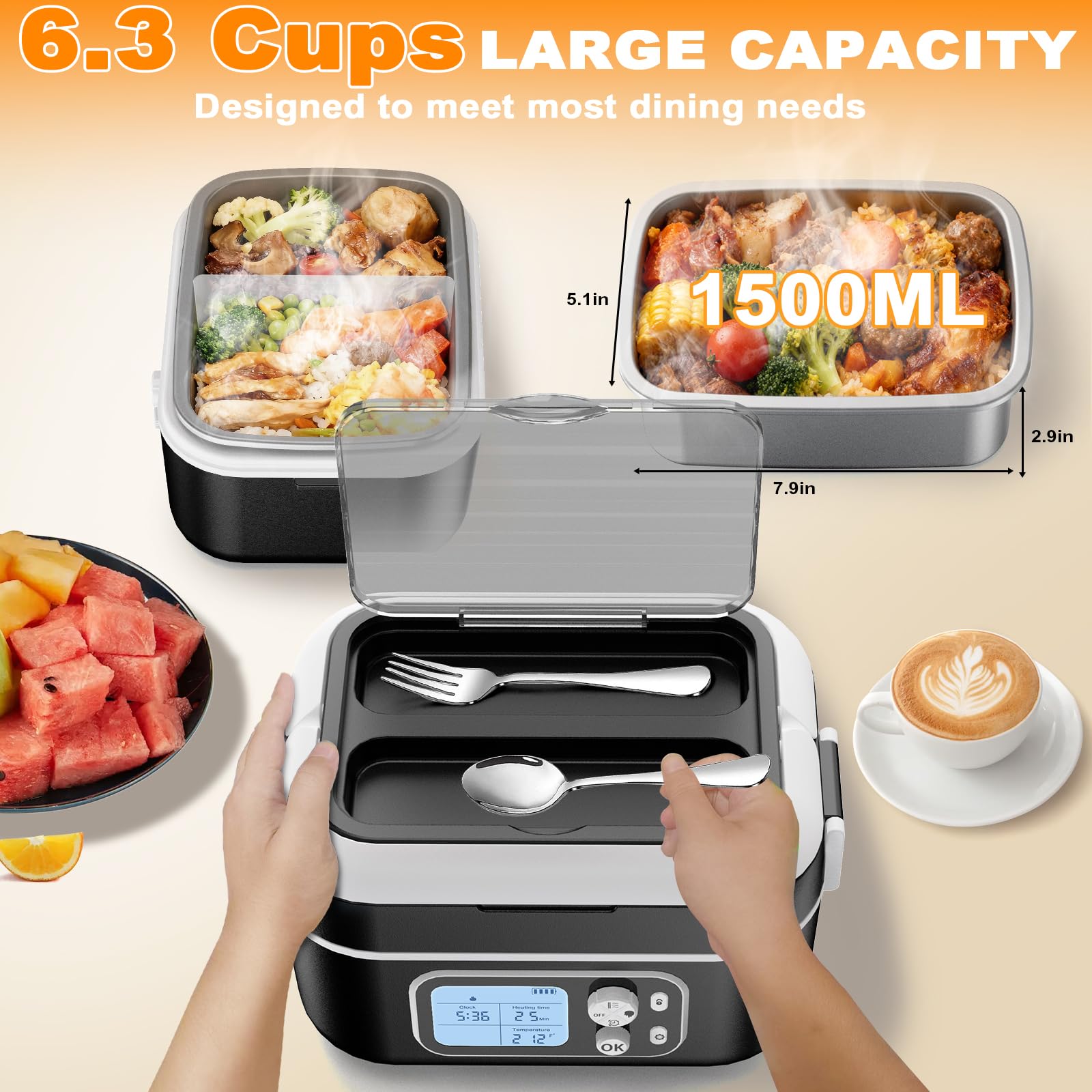 ZRYBOMY removable divider keeps meals organized for variety.