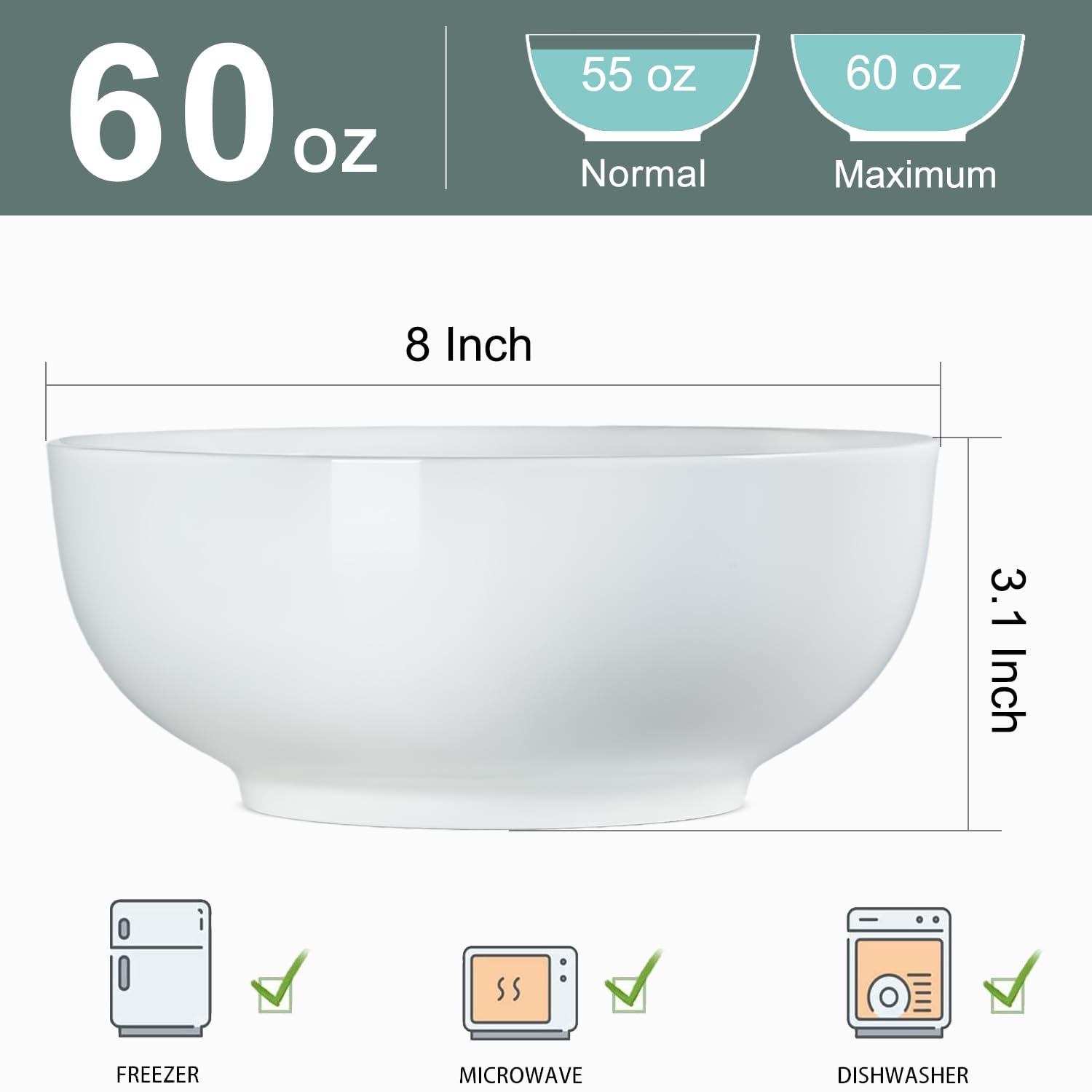 Zscera large ramen bowl 8inch showcases a hearty portion dinner