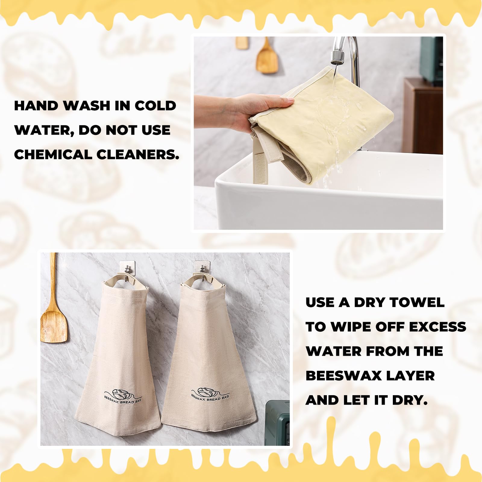 ZSHLXM two-pack bread bags for daily baking and kitchen organization.