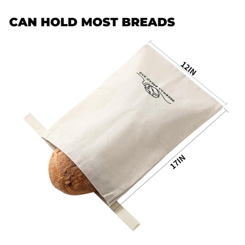 ZSHLXM reusable bread bag with linen and beeswax coating for sourdough storage.
