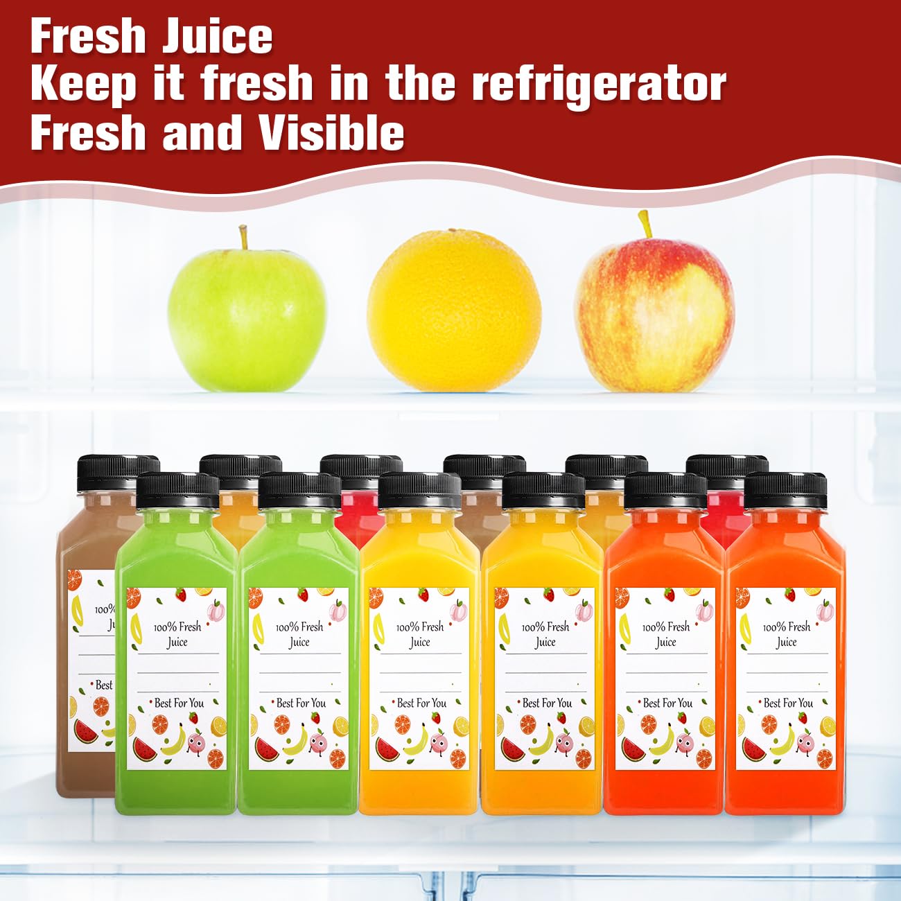 ztarraum clear 12oz juice bottle showcases colorful drinks