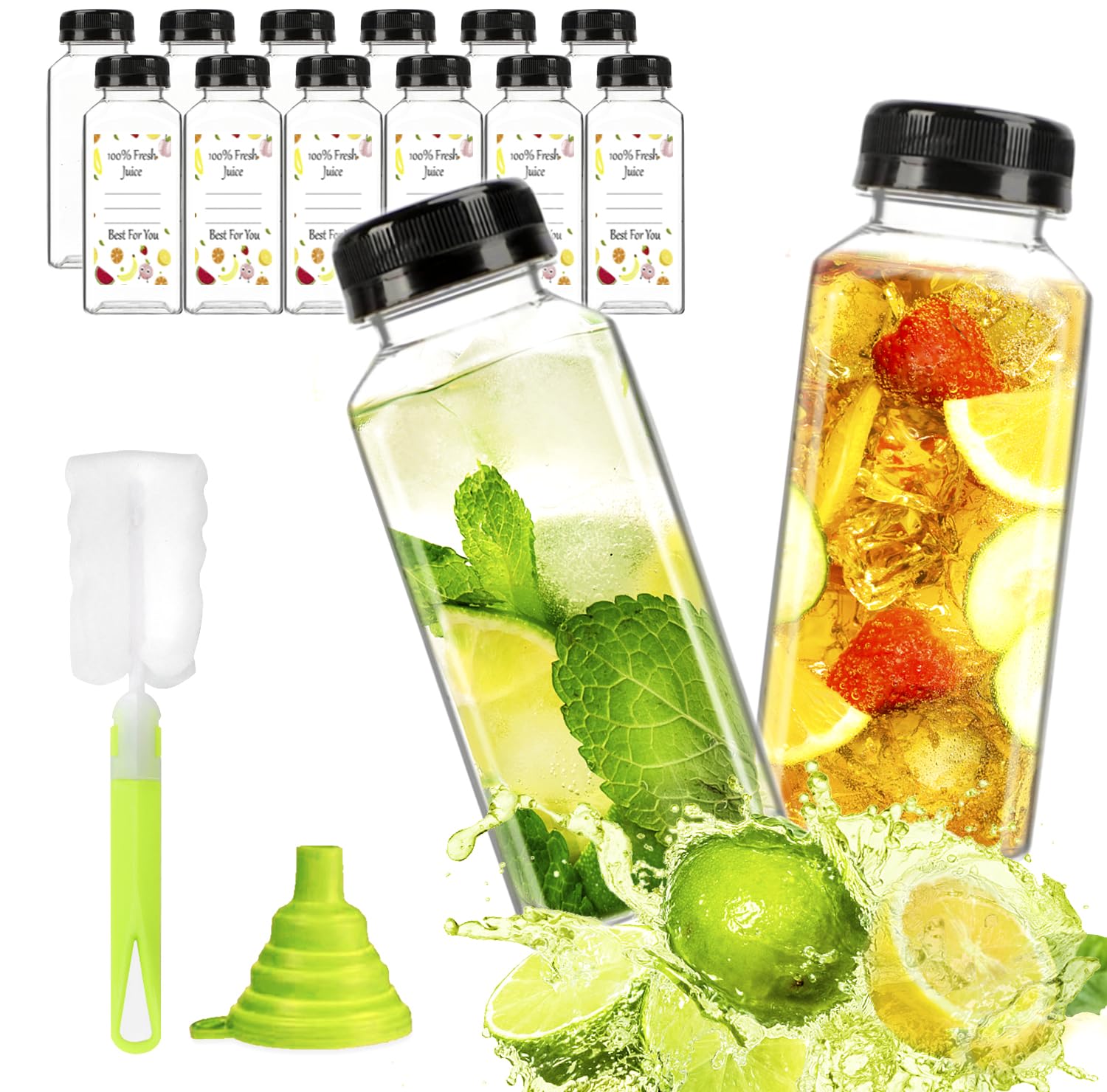 ztarraum 12oz juice bottle with tamper-proof lid for airtight storage