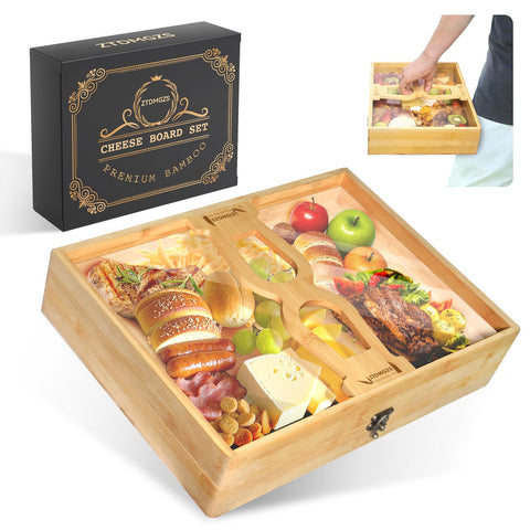 ZTDMGZS charcuterie board with lid highlights extra-large surface for party platters