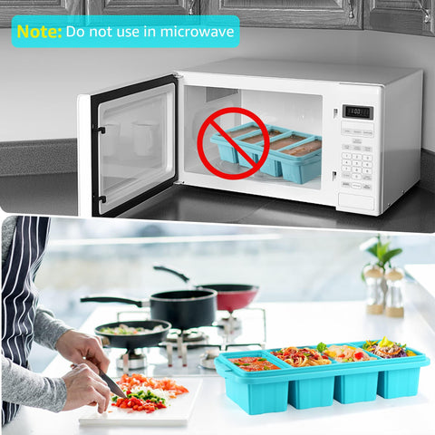 Ztomine freezer tray stores soups, broths, and leftovers without odor transfer.