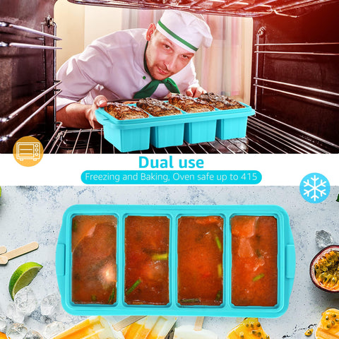 Ztomine freezer tray with stainless frame offers stable, tilt-free filling.