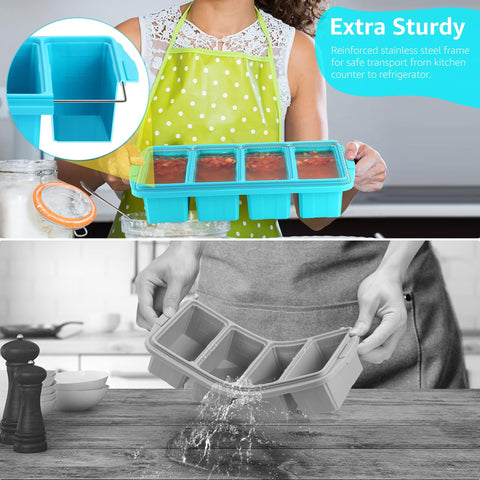 Ztomine tray with fill lines for precise 125ml and 250ml portions.