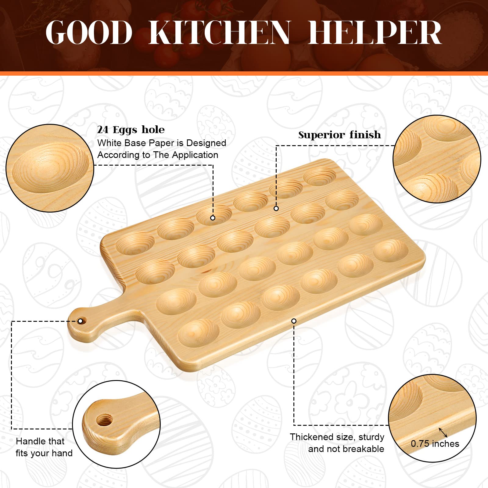 Zubebe deviled egg tray with reversible design and flat side for appetizers.