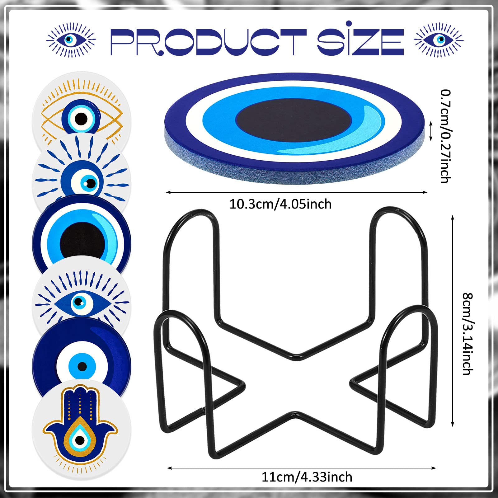 Zubebe coaster holder in black metal keeps coasters organized and accessible