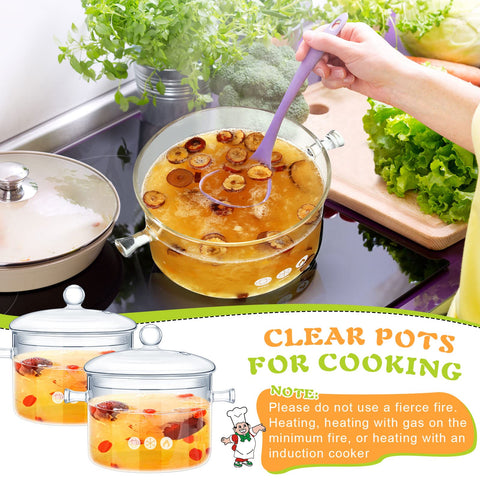 Zubebe glass pot 1.9L great for milk, soups, and baby food prep.