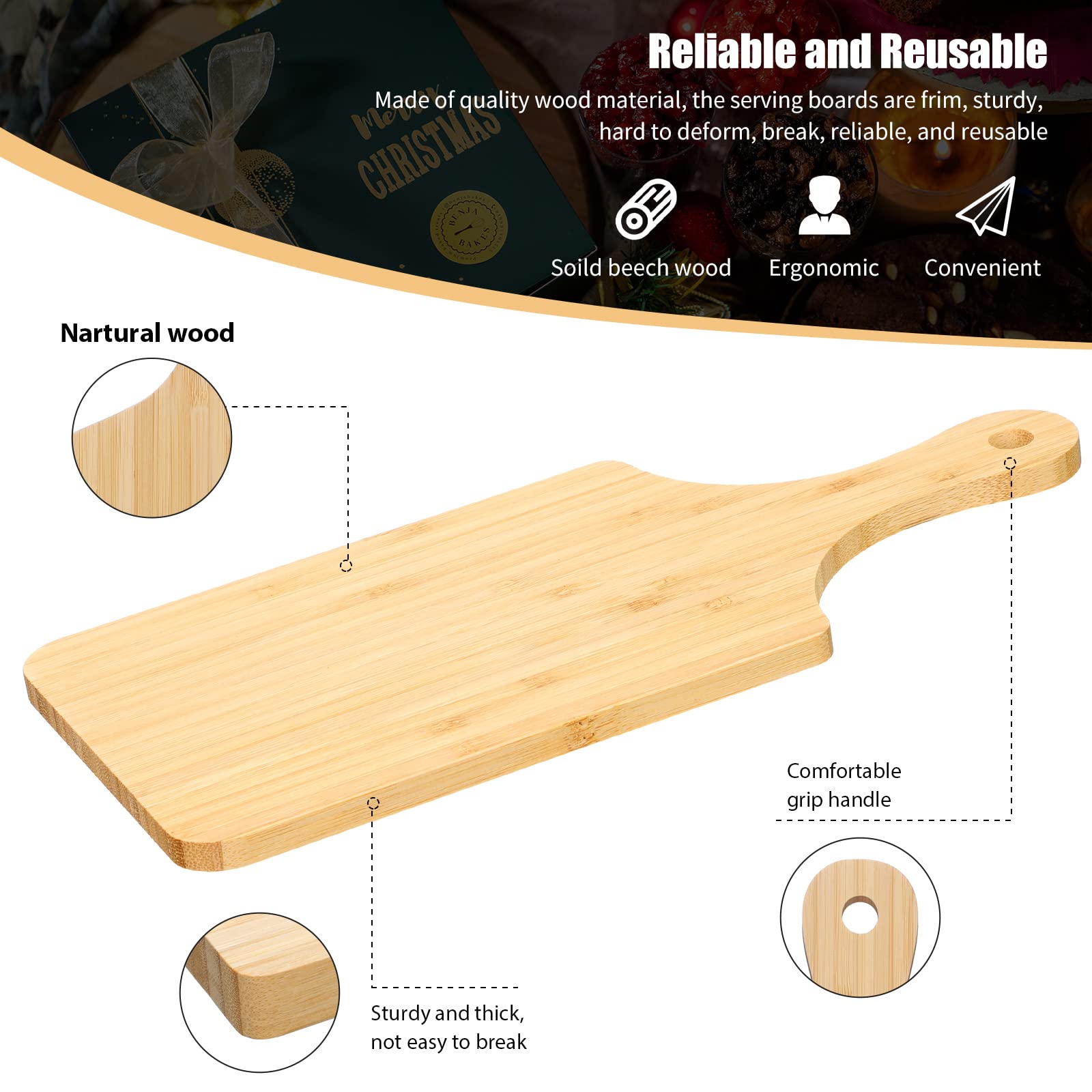 Zubebe board with hanging hole and handle for easy storage and display.