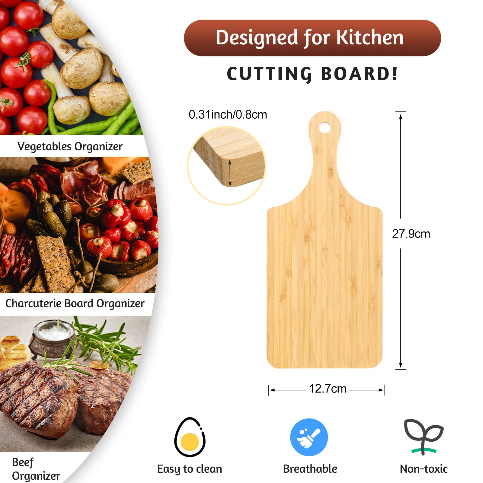 Zubebe laser engraving-ready surface on bamboo board for personalized gifts.