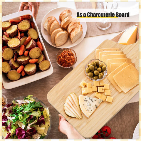 Zubebe reversible cutting surface supports versatile kitchen prep and dine-in use.