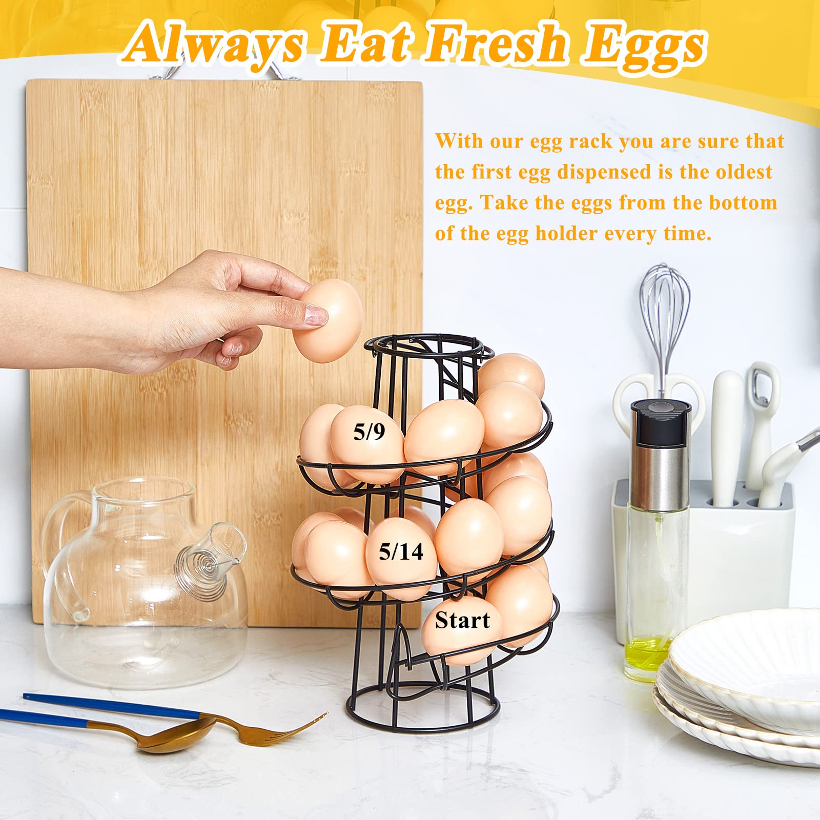 Zubebe's sturdy stainless steel wire construction supports daily kitchen use.