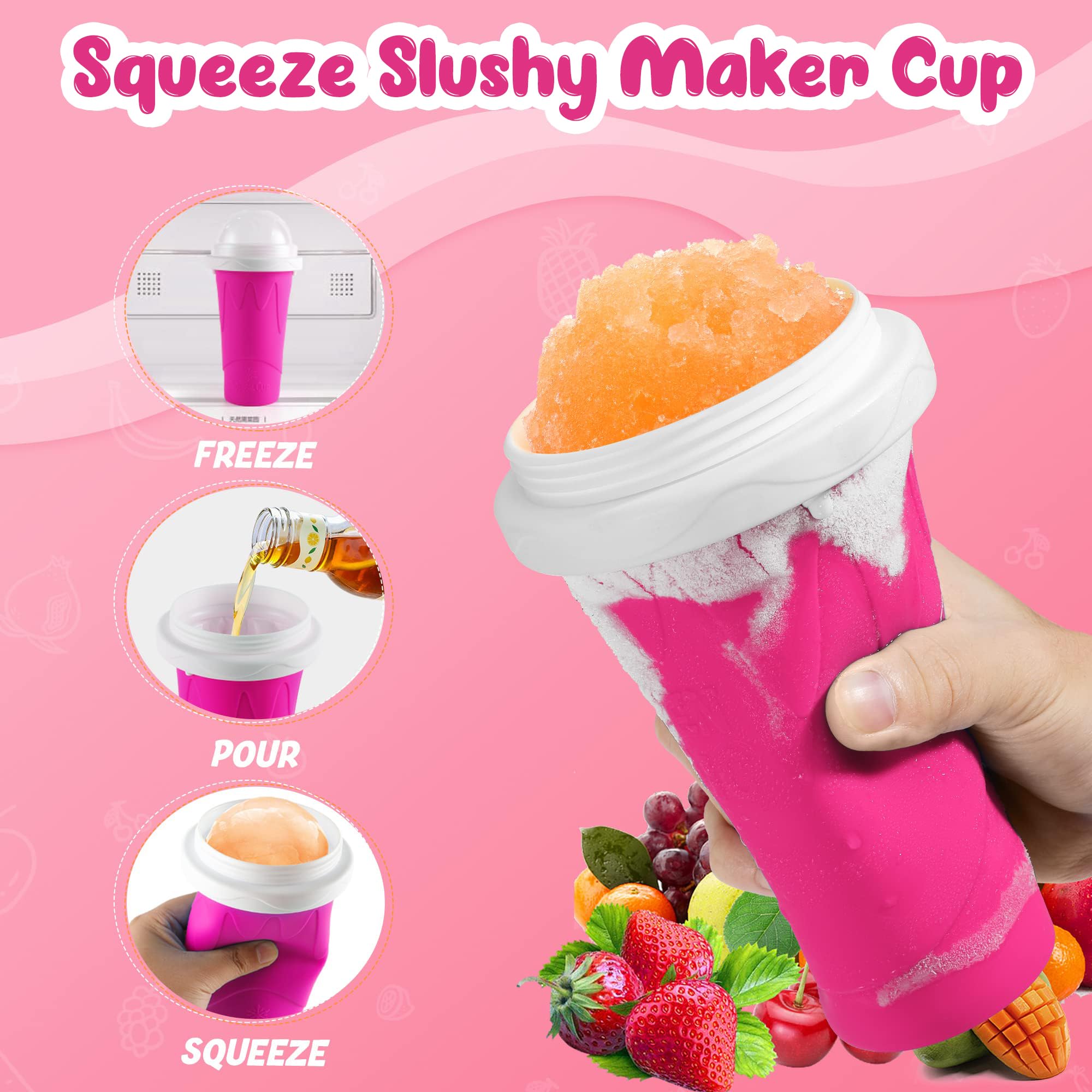 ZUGM Magic Squeeze Slushy Cups demonstrate freezing and squeeze action for slushies