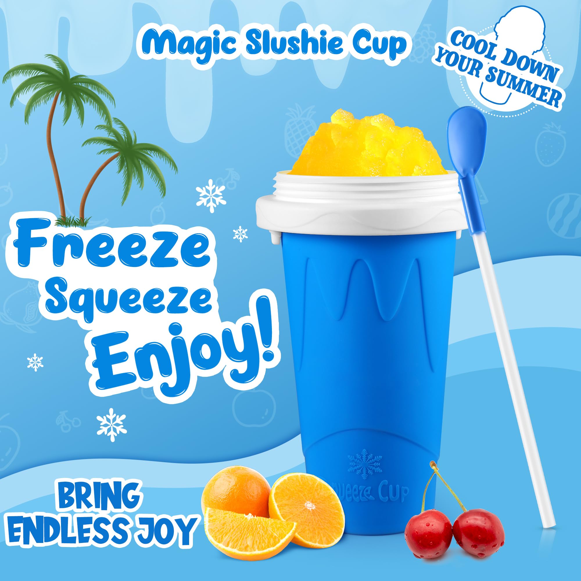 ZUGM Slushy Cup freezing action transforms drinks into slush in minutes.