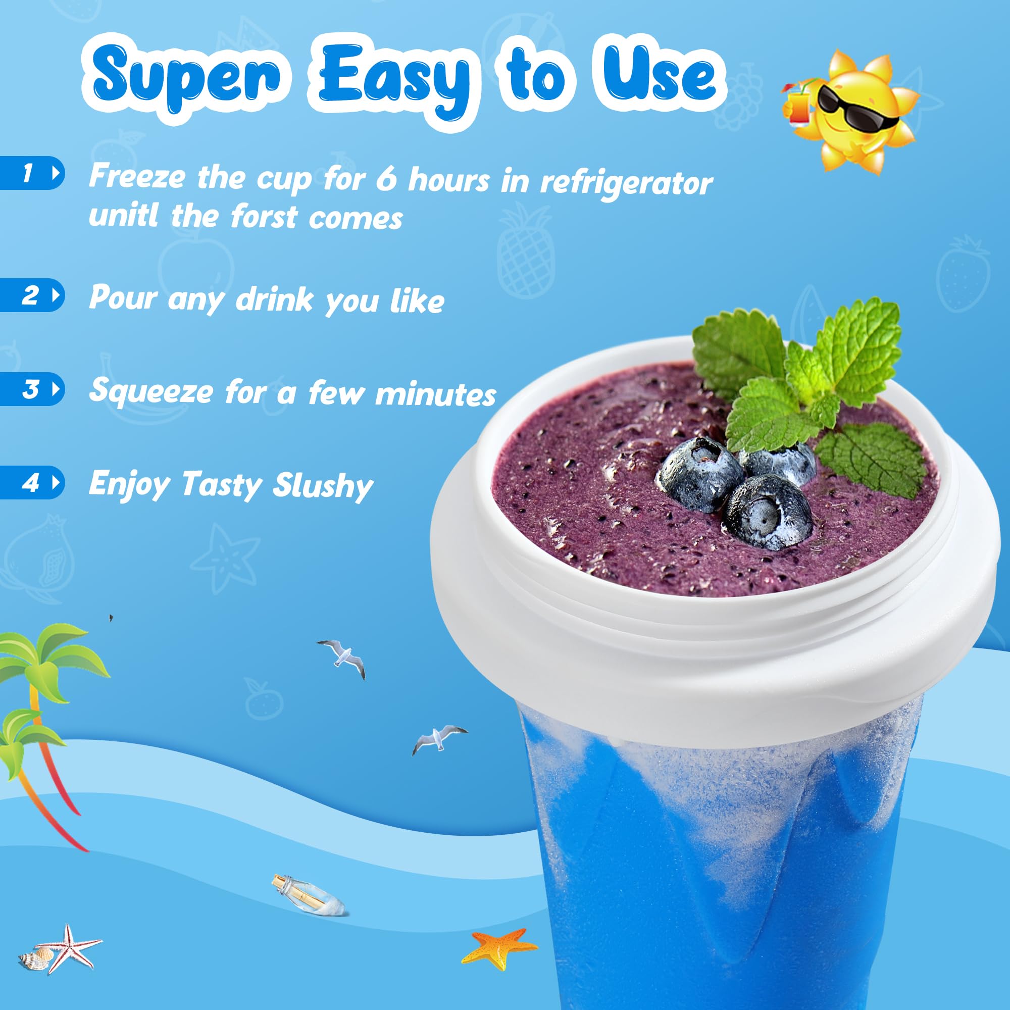 ZUGM Slushy Cup green for DIY smoothies and family-friendly fun.