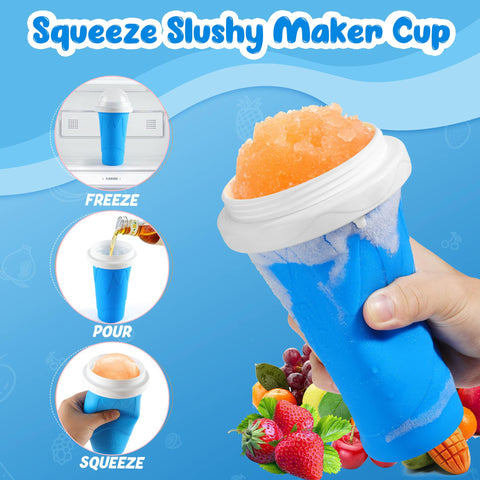 ZUGM Slushy Cup pink with lid and straw for portable frozen treats.