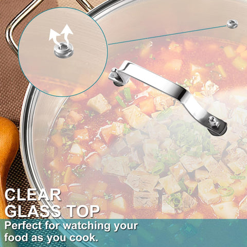 ZUIHUI oven-safe up to 350°F glass lid.
