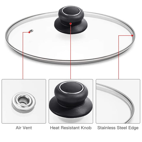 ZUIHUI stainless steel reinforced rim protects lid and cookware