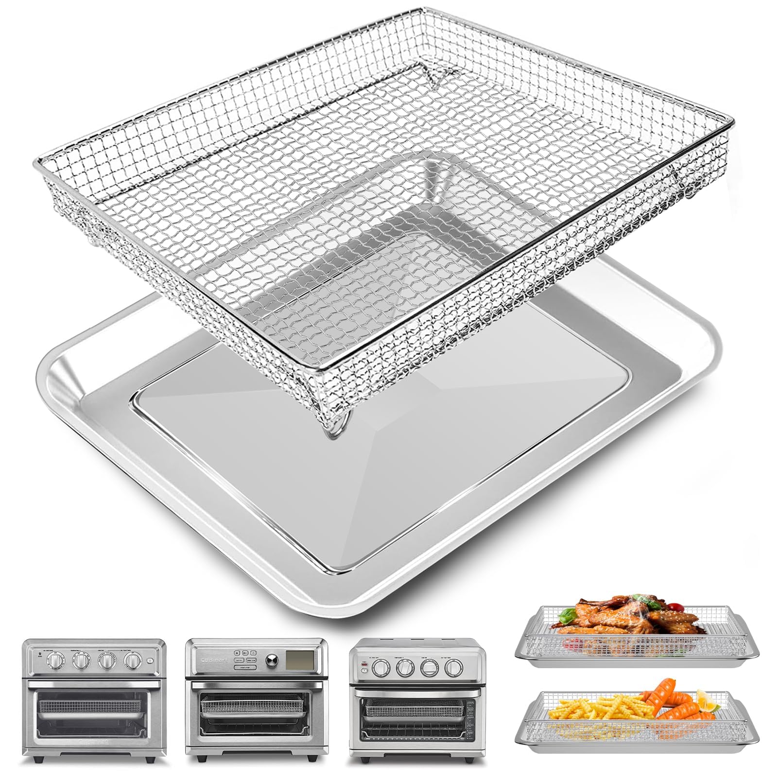 ZuKaYeHome air fryer basket for Cuisinart TOA-60, delivers even heat for crispy results.