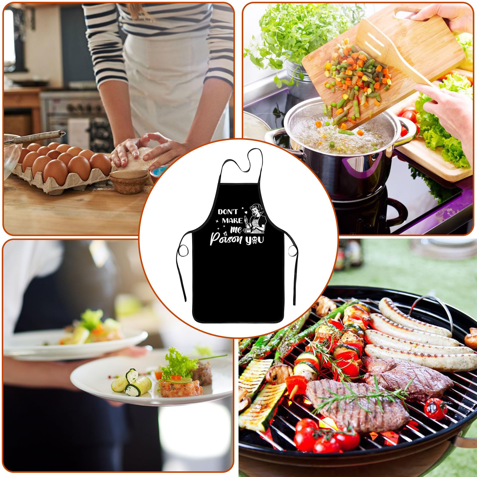 zukmvuh apron for grilling, ideal for daily cooking and camping.