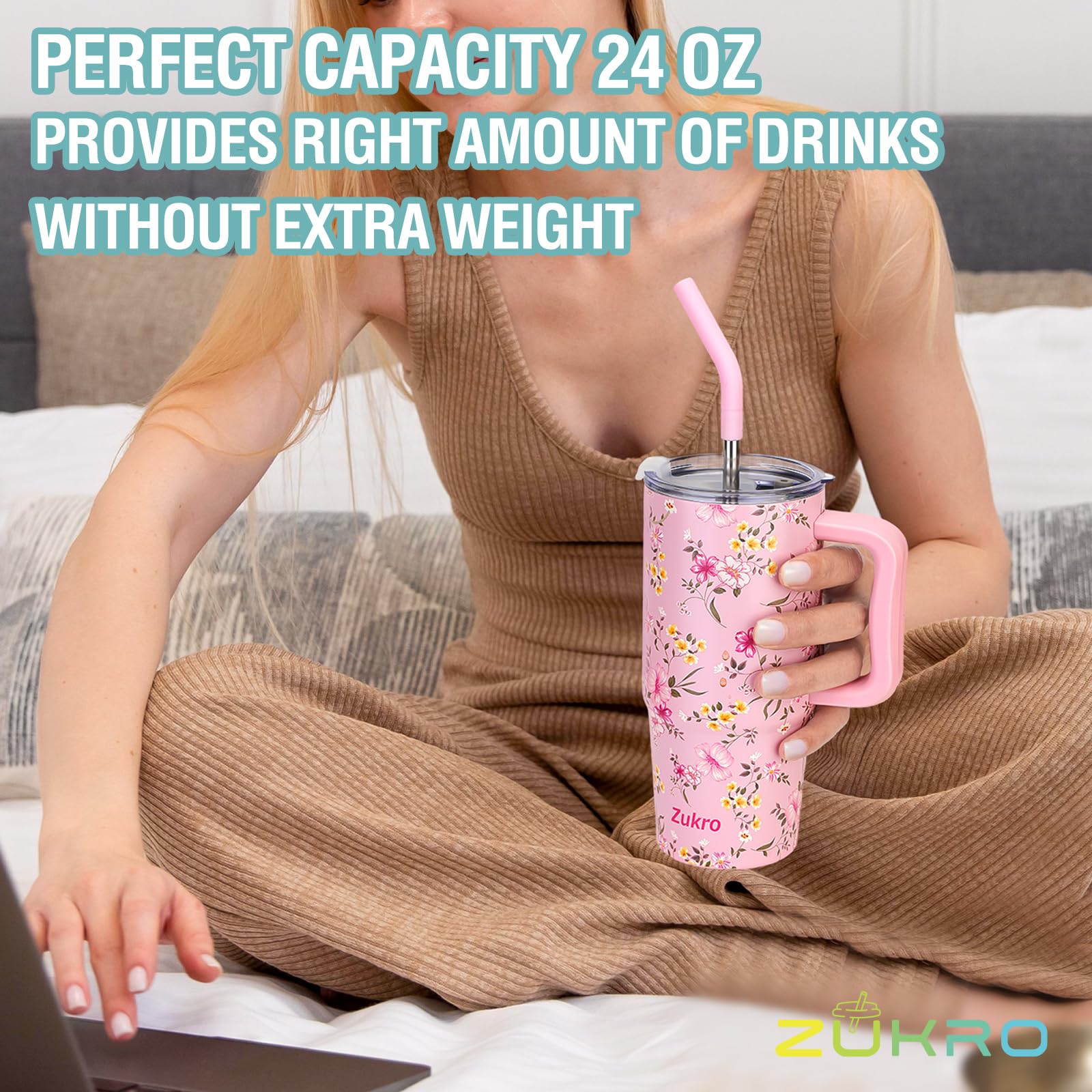 Zukro tumbler with durable matte coating resists dents and fading