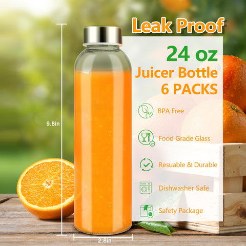 Zukro glass bottle with airtight lid keeps beverages secure in bags.