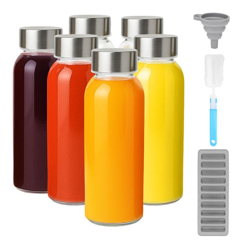 Zukro 10.5 oz glass bottle with airtight lid, ideal for fresh juice.