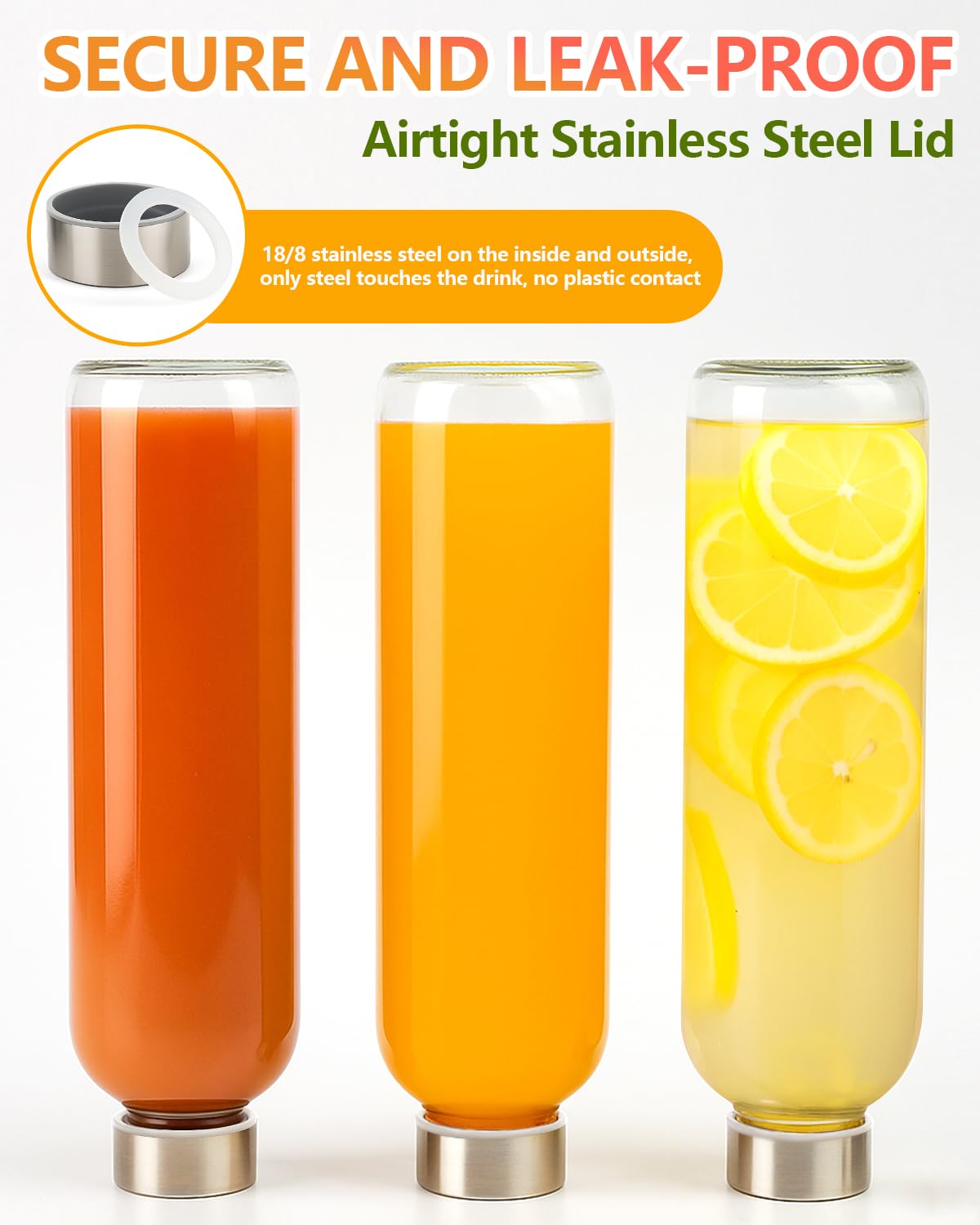 Zukro stainless steel airtight cap seals the bottle to prevent leaks.