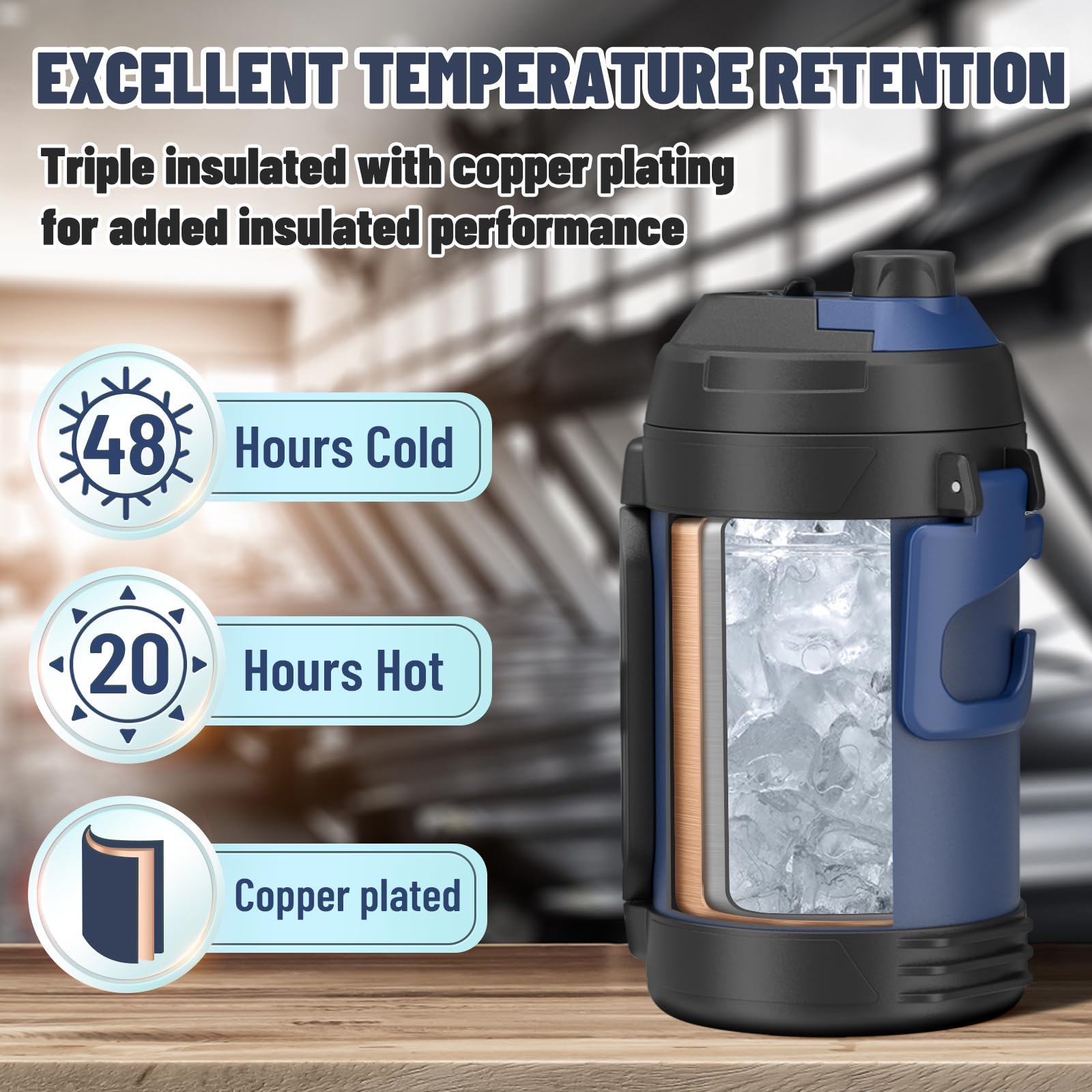 Zukro stainless steel bottle 18-8 no metallic taste ideal for daily hydration