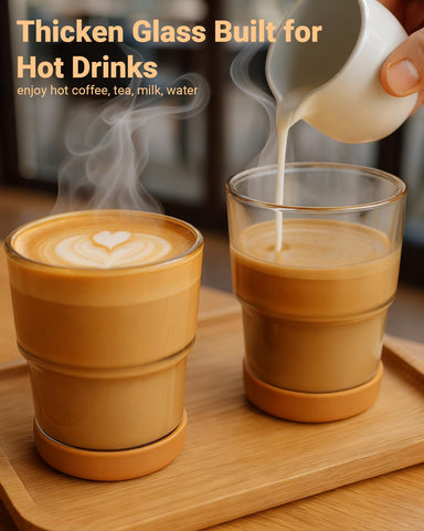Zukro wide-mouth glass cup is easy to pour and wash
