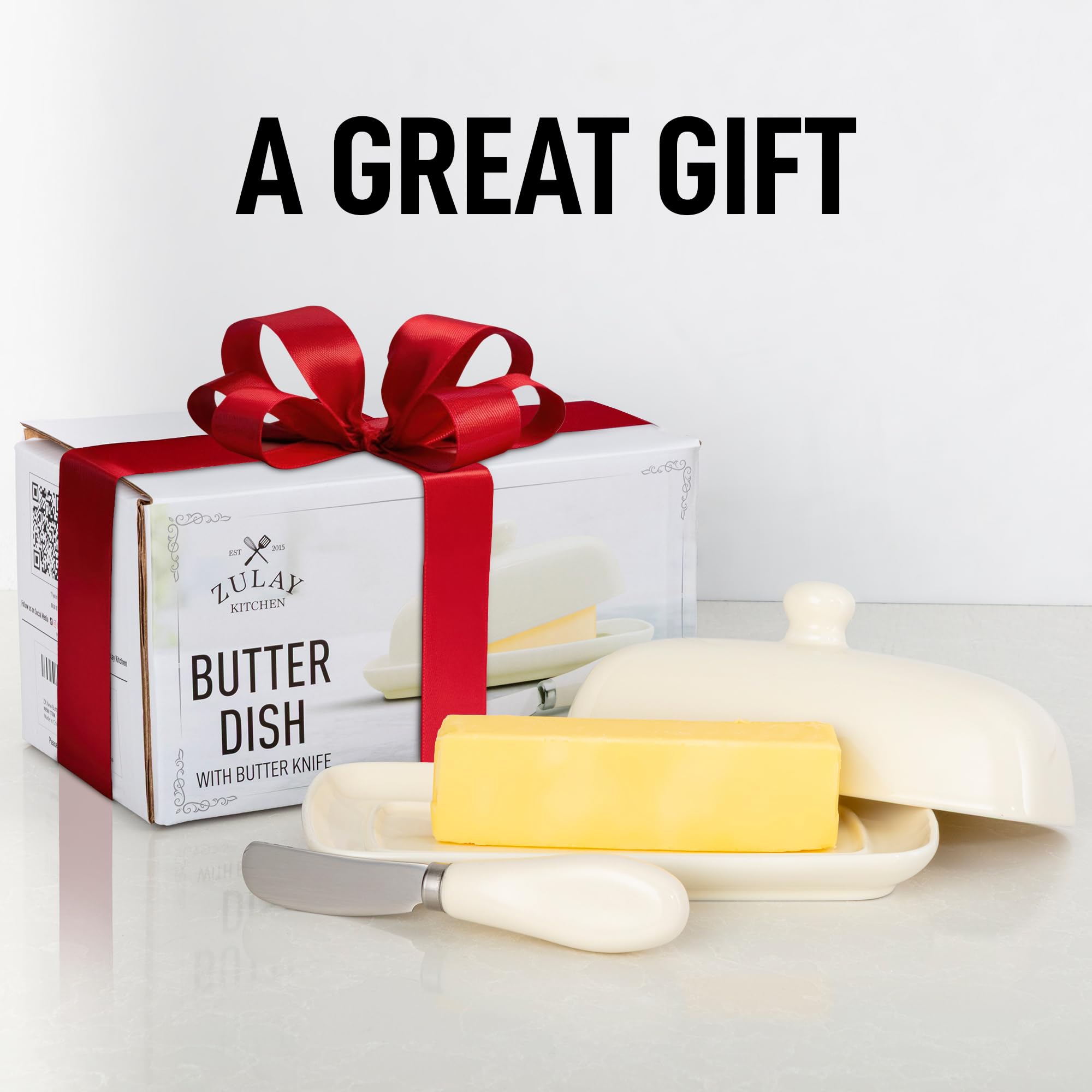 Zulay Butter Dish holds cream cheese or margarine for easy prep