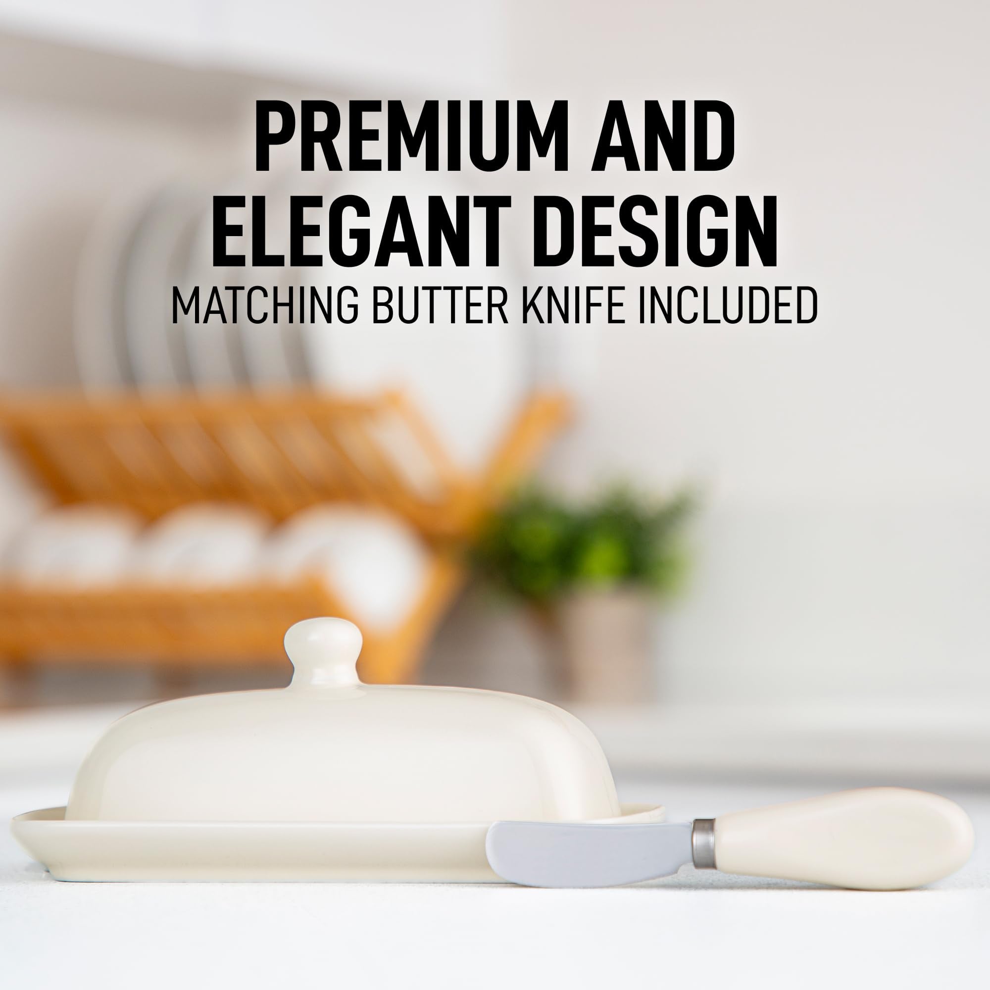 Zulay Butter Dish microwave safe and porcelain durable for versatile use