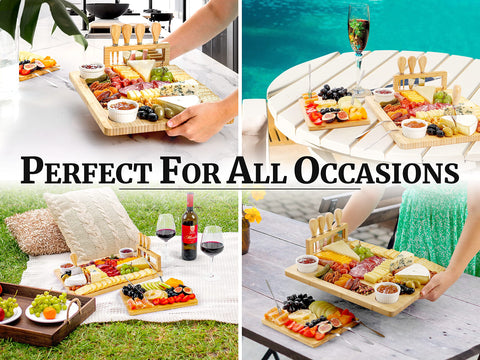 Zulay Charcuterie Board Large wood texture highlighting eco-friendly design for hosting.