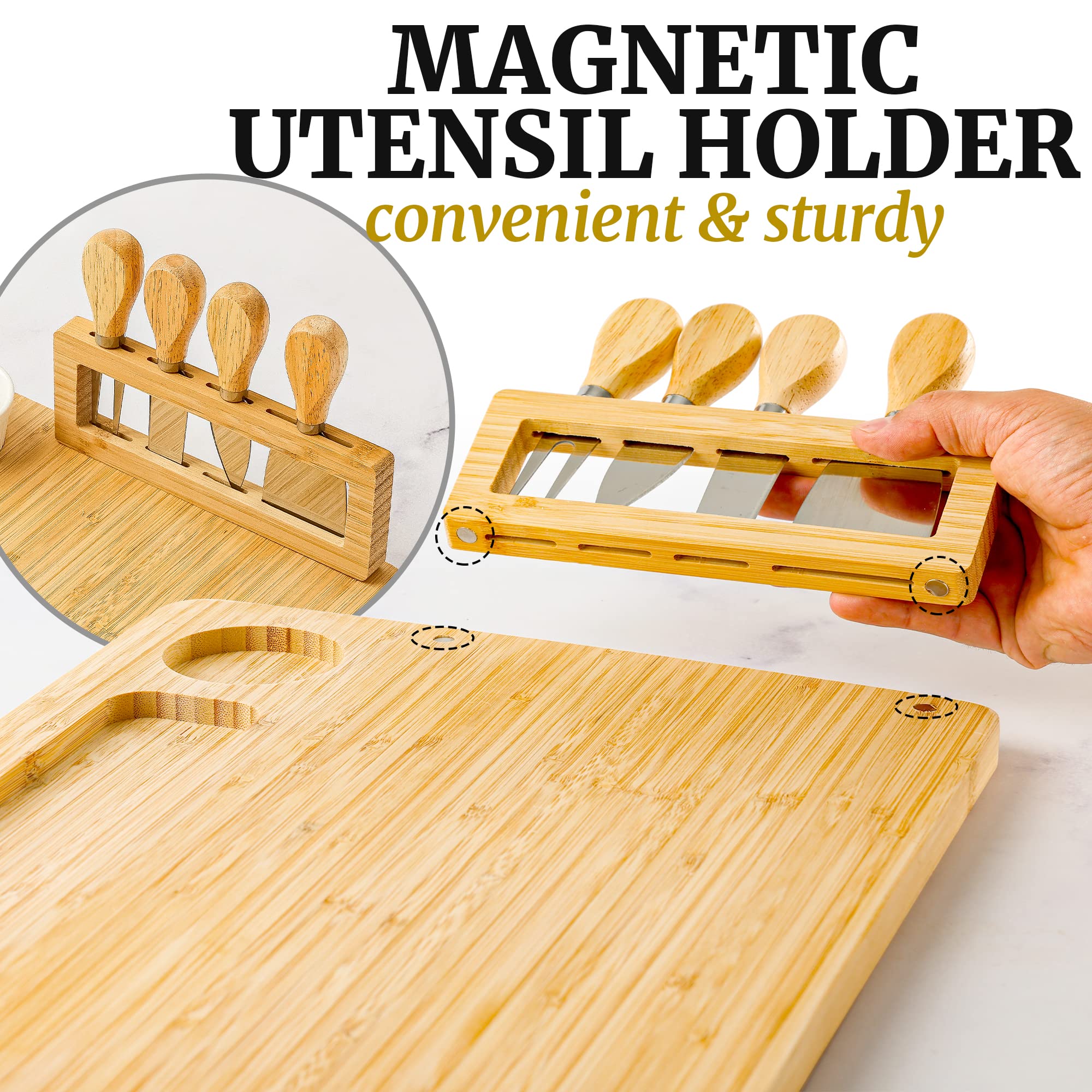 Zulay Magnetic Holder keeps utensils neatly stored and ready for next gathering.