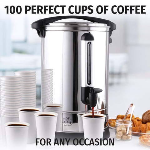 Zulay coffee urn two-way pour faucet for single cups or continuous serving